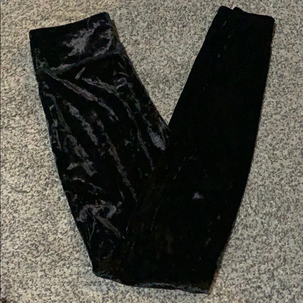 Velvet leggings black
